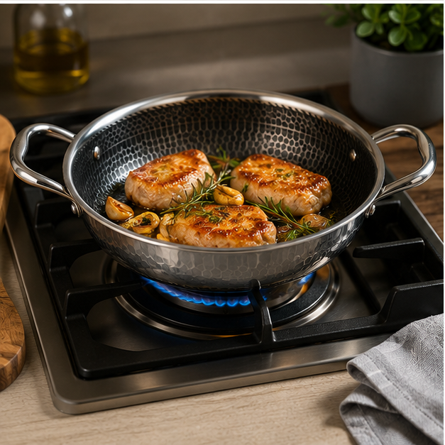 Stainless Steel Cooking Pan for Everyday Kitchen Use(YM1574)