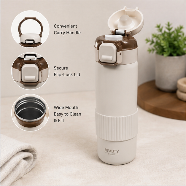 Brown Stainless Steel Insulated Water Bottle 700ml (YM1626)