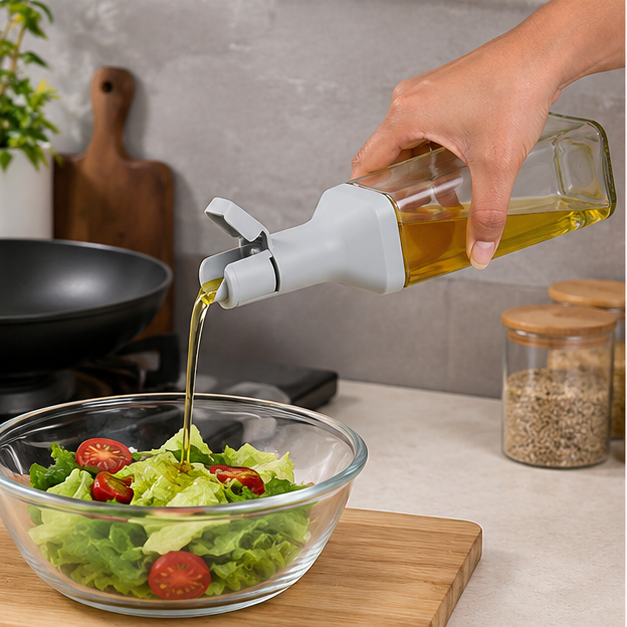 Grey Glass Oil Bottle (YM1225)