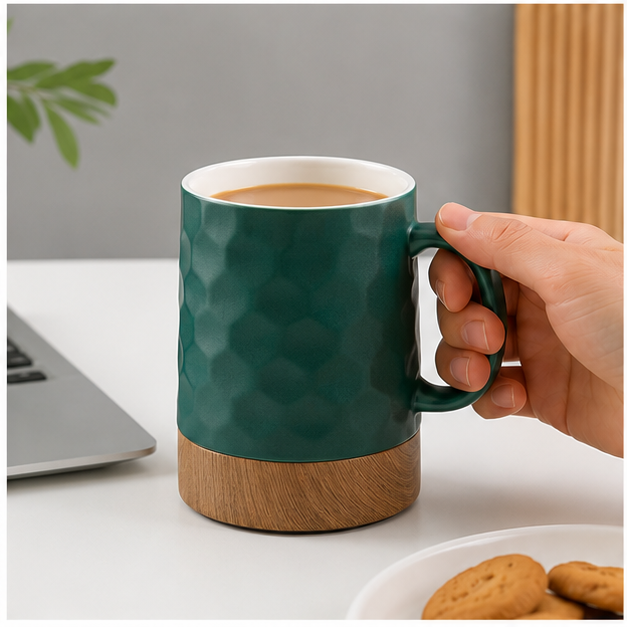 Green Ceramic Coffee Mug for Tea & Coffee (YM1737)
