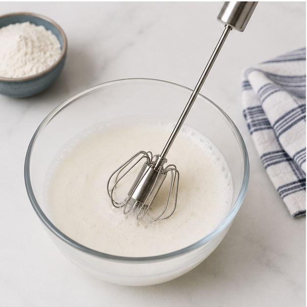White Stainless Steel Hand Whisk (YM940)