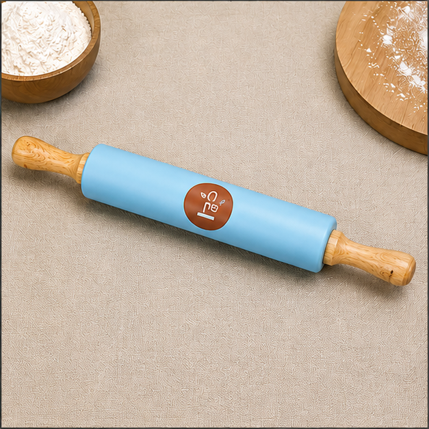 Classic Wooden Rolling Pin – Blue (YM2002)