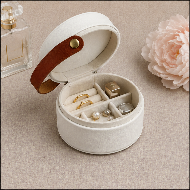 White Elegant Vanity Organizer Pouch (YM1439)