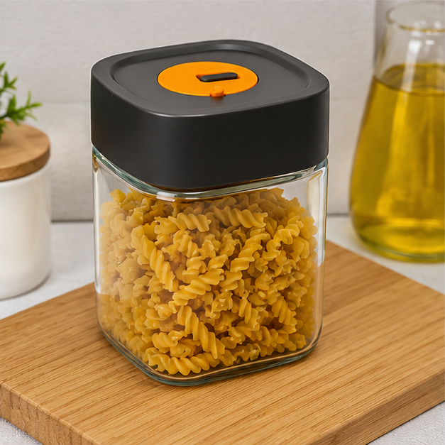 Grey Glass Storage Jar (YM1238)
