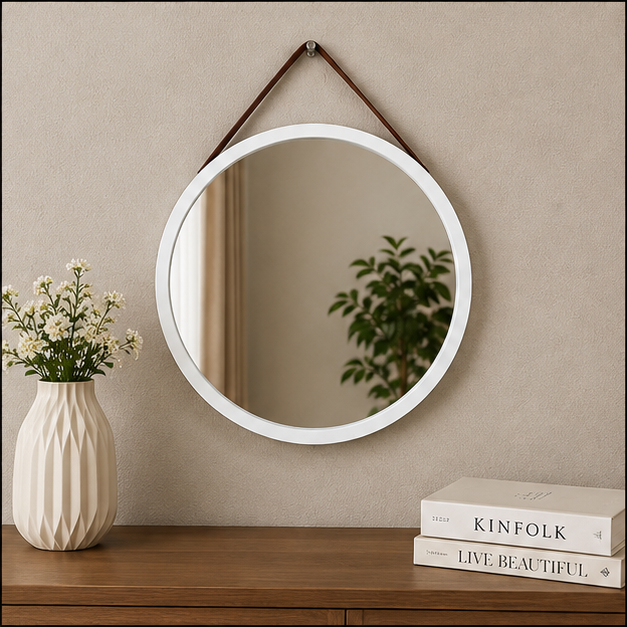 Modern Round Wooden Wall Mirror (YM1136)