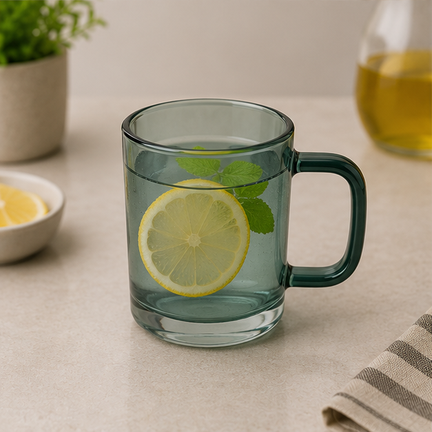 Green Glass Drink Cup for Water, Juice and Beverages (YM1687)
