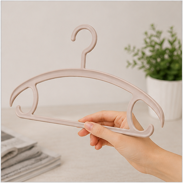 Pink Plastic Clothes Hanger for Wardrobe Use (YM412)