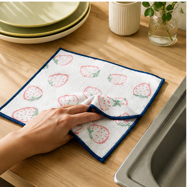 White Kitchen Cleaning Dish Towel Roll (YM355)