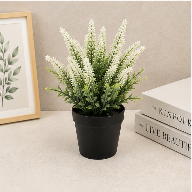 Artificial White Flower Plant in Pot (YM1004)
