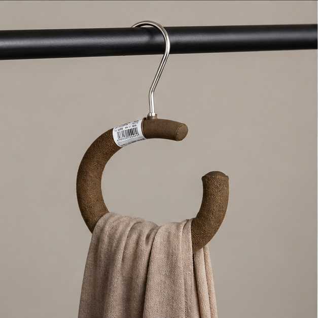 Brown Plastic C- Shaped Clothes Hanger (YM436)