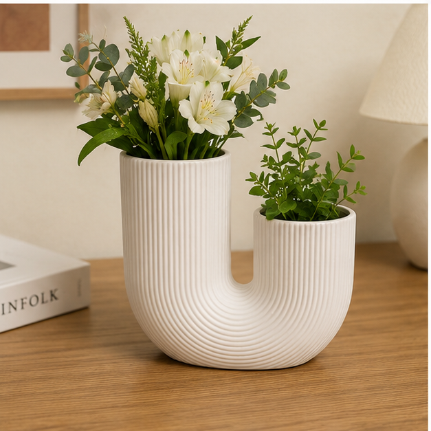 Modern U-Shaped Decorative Vase Light Pink (YM1111)