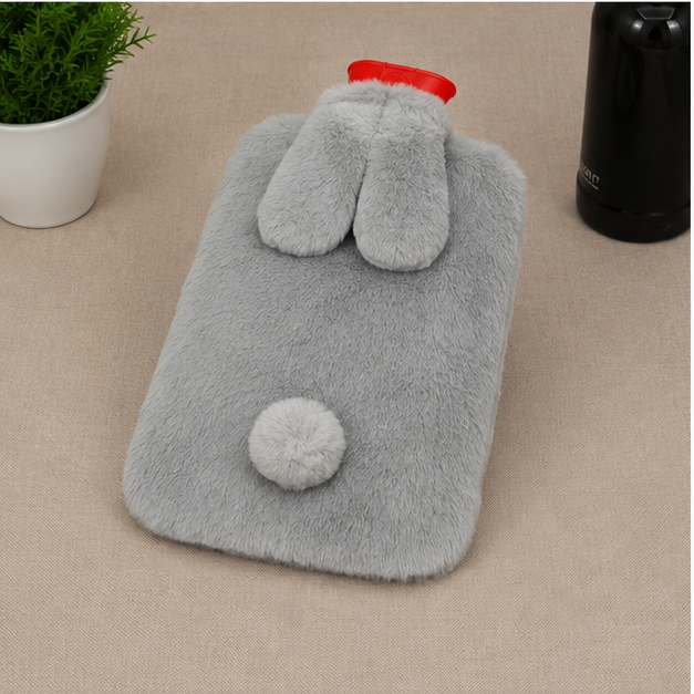 Grey Bunny Plush Hot Water Bag (YM902)
