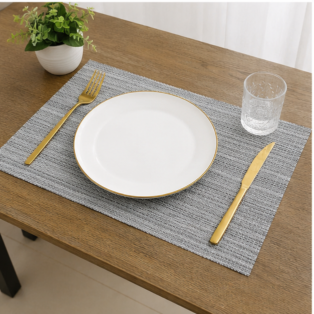 Grey Woven Table Mat for Dining & Table Protection (YM032)