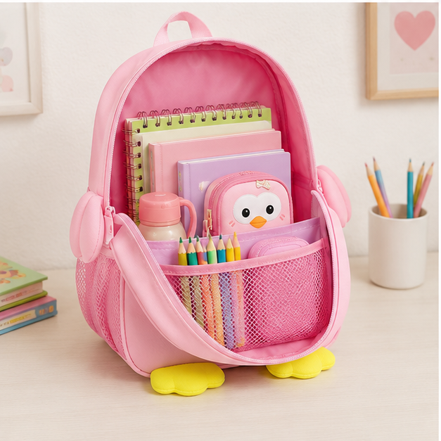 Kids Penguin Backpack Pink (YM1172)