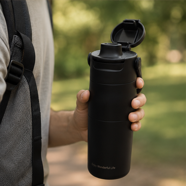 Vacuum Insulated Stainless Steel Bottle Black 680ML (YM2619)