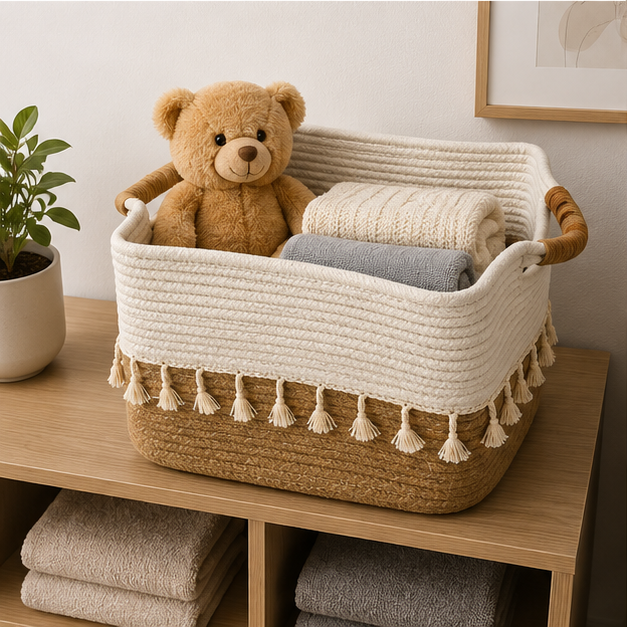 Brown Laundry Basket for Clothes Storage (YM1884)