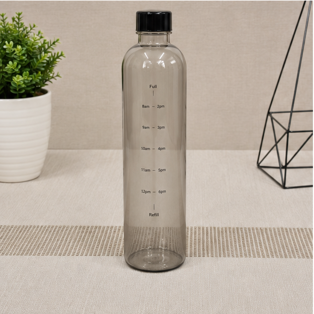 Glass Water Bottle Black 1000ml (YM2150)