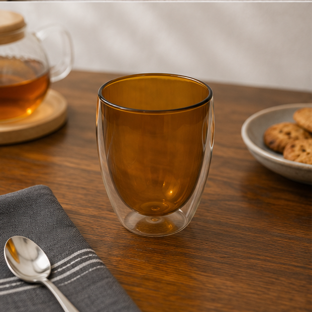 Modern Yellow Glass Cup for Kitchen and Dining Use (YM1685)