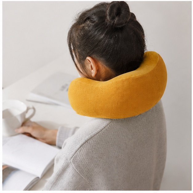 Mustard Travel Neck Pillow for Comfort (YM1855)