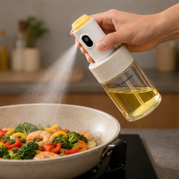 Glass Oil Spray Bottle Transparent 180ml (YM2211)