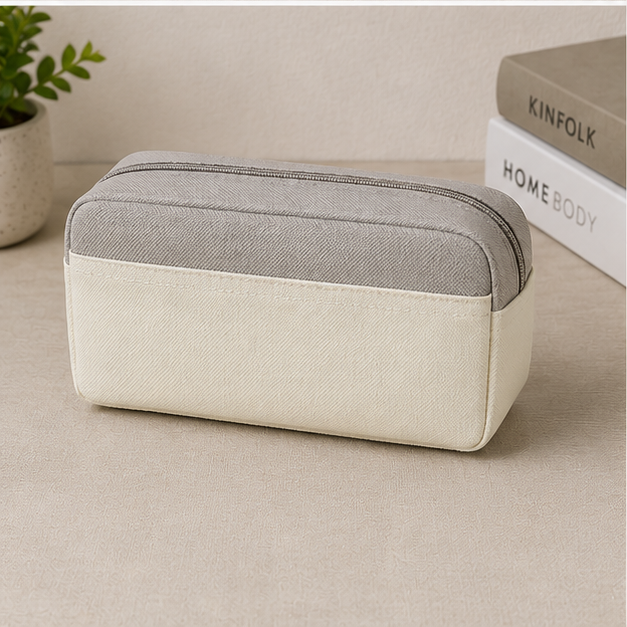 Grey Cartoon-Themed Pencil Box for School & Stationery Storage (YM819A)