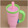 Pink Travel Insulated Tumbler with Straw (YM2620)