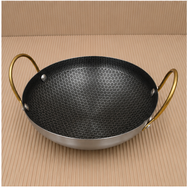 Small Honeycomb Cooking Pan with Dual Handles (YM1604)