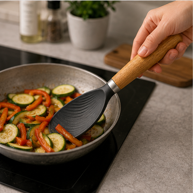 Black Mini Spatula for Baking and Food Preparation (YM1663)