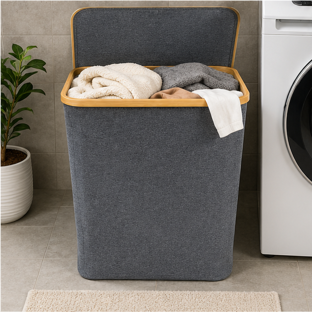 Oxford Fabric Laundry Basket Grey (YM1885)