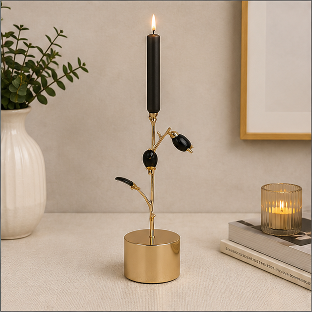 Modern Gold Bird Accent Candle Holder (YM1121)