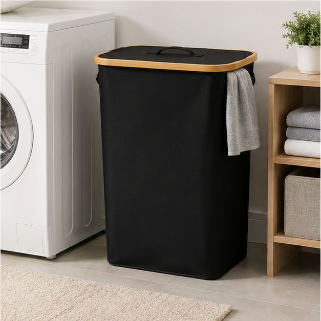 Black Laundry Hamper Basket for Daily Use (YM1881)