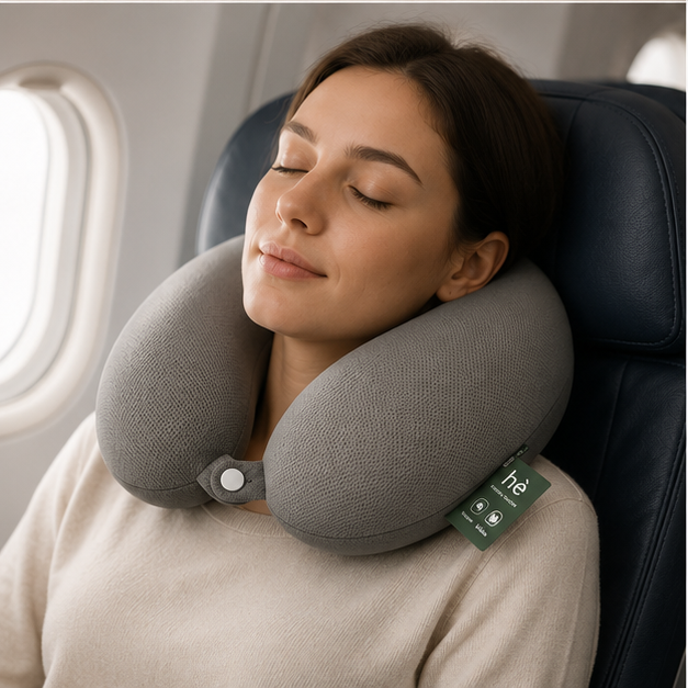 Soft Grey Neck Pillow for Travel Comfort and Support (YM1858)