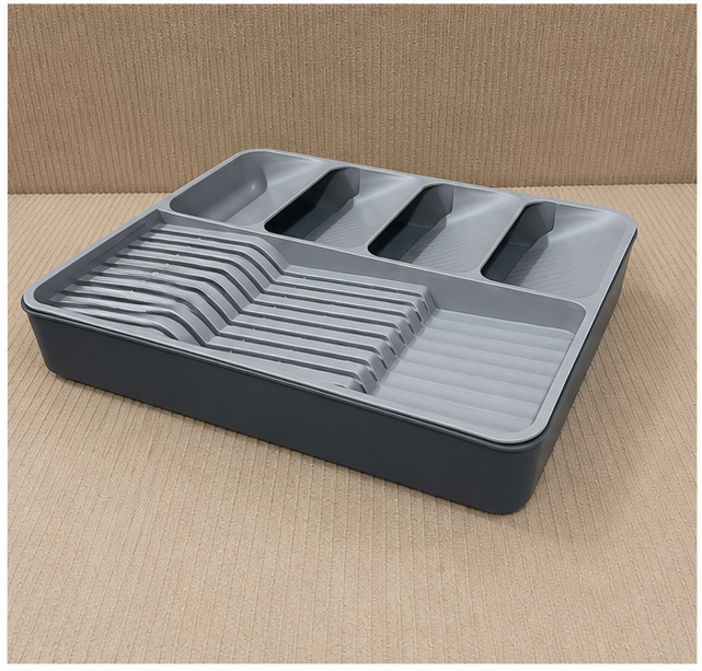 Grey Cutlery and Spoon Organizer Tray (YM120)