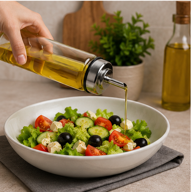 Transparent Glass Oil Dispenser Bottle with Pouring Spout (YM057)