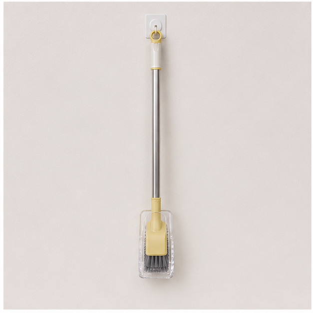 Yellow Cleaning Brush with Long Handle (YM565)