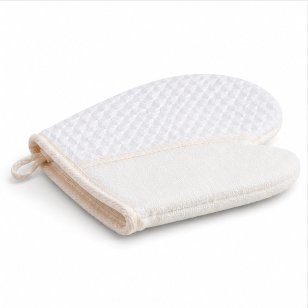 White Exfoliating Bath Scrub Mitt (YM737)