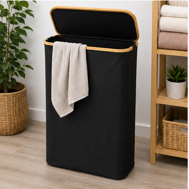 Stylish Black Laundry Basket for Bedroom (YM1899)