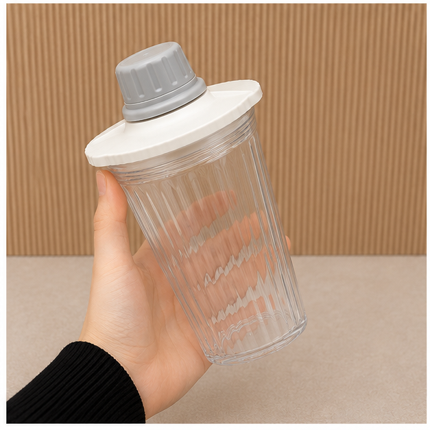 White Shaker Bottle 600ML for Protein & Fitness Drinks (YM2148)