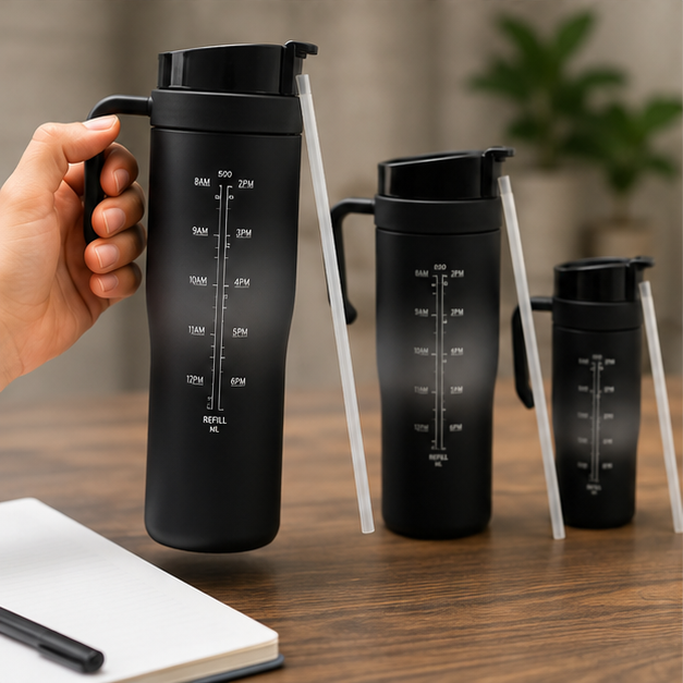 Hydration Bottle Black Set of 3 (YM2128)