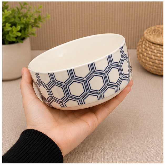 Ceramic Soup Bowl Set with Assorted Patterns (YM2837)