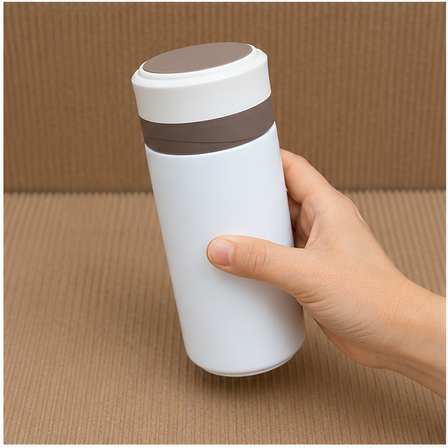 White Stainless Steel Water Bottle 350ML (YM2502)