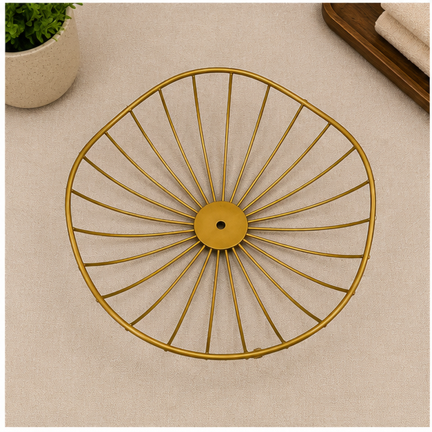 Elegant Gold Metal Fruit Basket for Kitchen & Dining Table (YM1014)