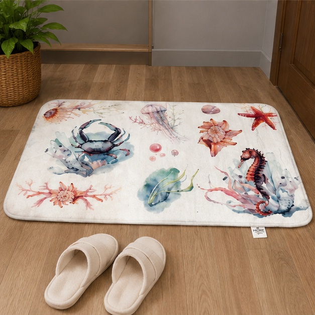 Ocean Theme Floor Mat Multi Color (YM231)