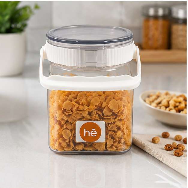 White Plastic Cereal Storage Container 900ML (YM2683)