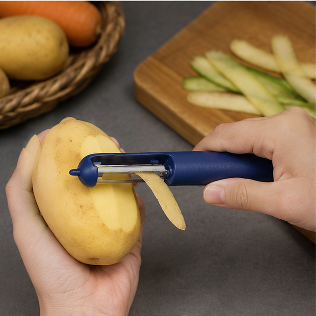 Blue Kitchen Peeler with Ergonomic Handle (YM1369)