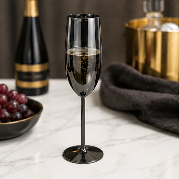 Black Metal Champagne Glass (YM1051)