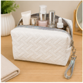 White Braided Texture Cosmetic Makeup Bag (YM1434)