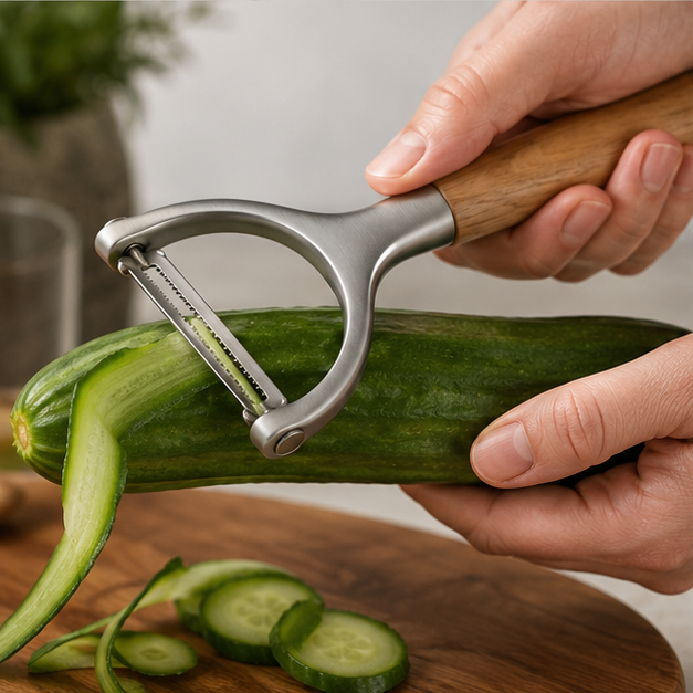 Stainless Steel Peeler with Wood Handle for Kitchen Use (YM1634)