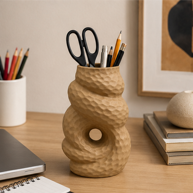 Modern Textured Light Brown Decorative Flower Vase (YM2353)