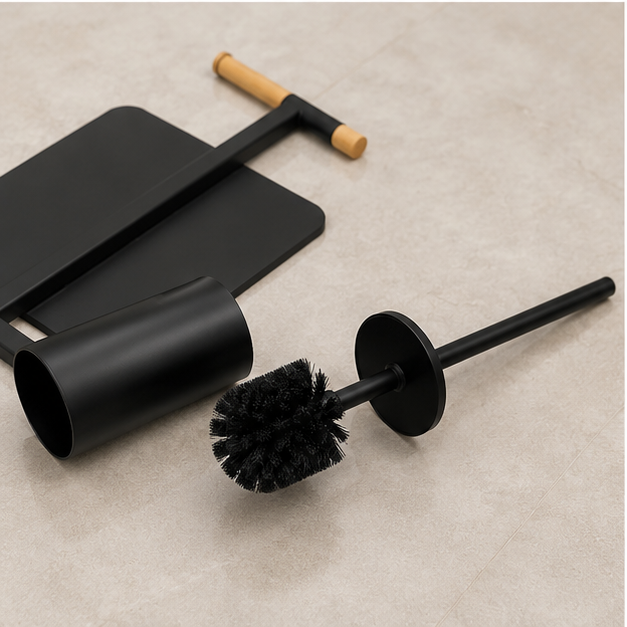Toilet Brush with Holder Black (YM2526)